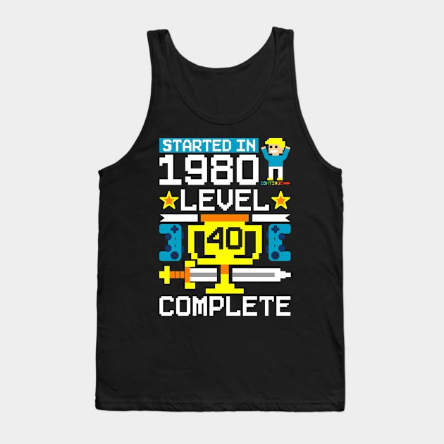 40th birthday gamer gamer gift t-shirt Tank Top by QQdesigns